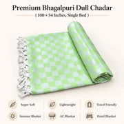 Premium 3D Bhagalpuri Dull Chadar for Single Bed | 100 × 54 Inches | Soft Cotton AC Blanket & Lightweight Summer Chadar