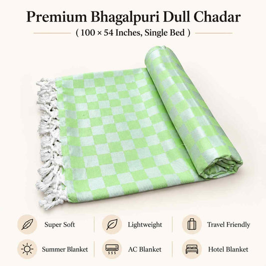 Premium 3D Bhagalpuri Dull Chadar for Single Bed | 100 × 54 Inches | Soft Cotton AC Blanket & Lightweight Summer Chadar