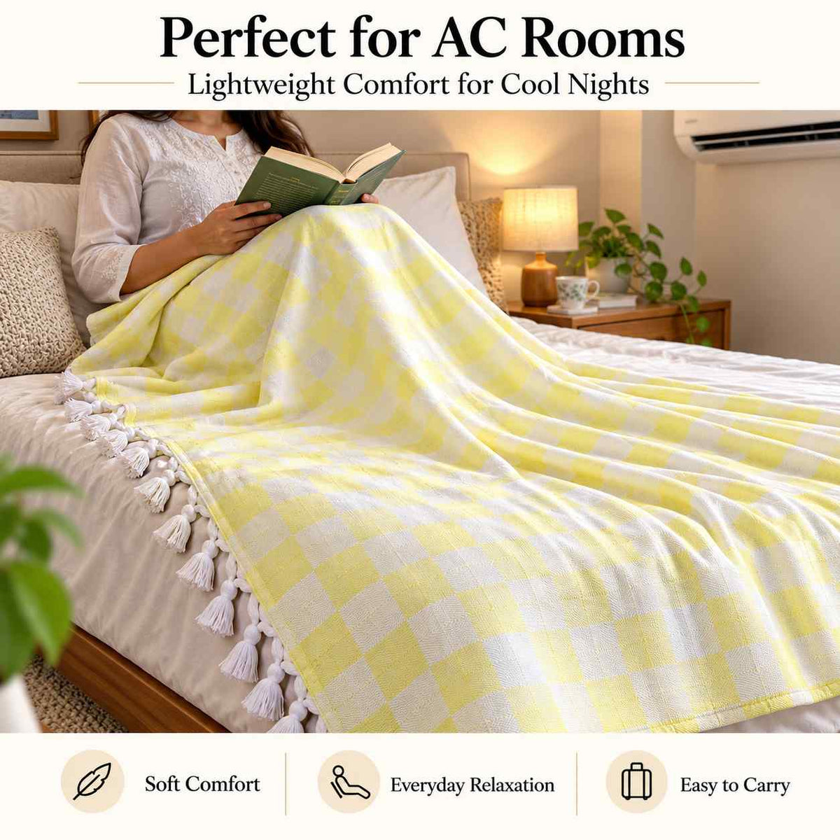 Premium 3D Bhagalpuri Dull Chadar for Single Bed | 100 X 54 Inches | Soft Cotton AC Blanket & Lightweight Summer Chadar