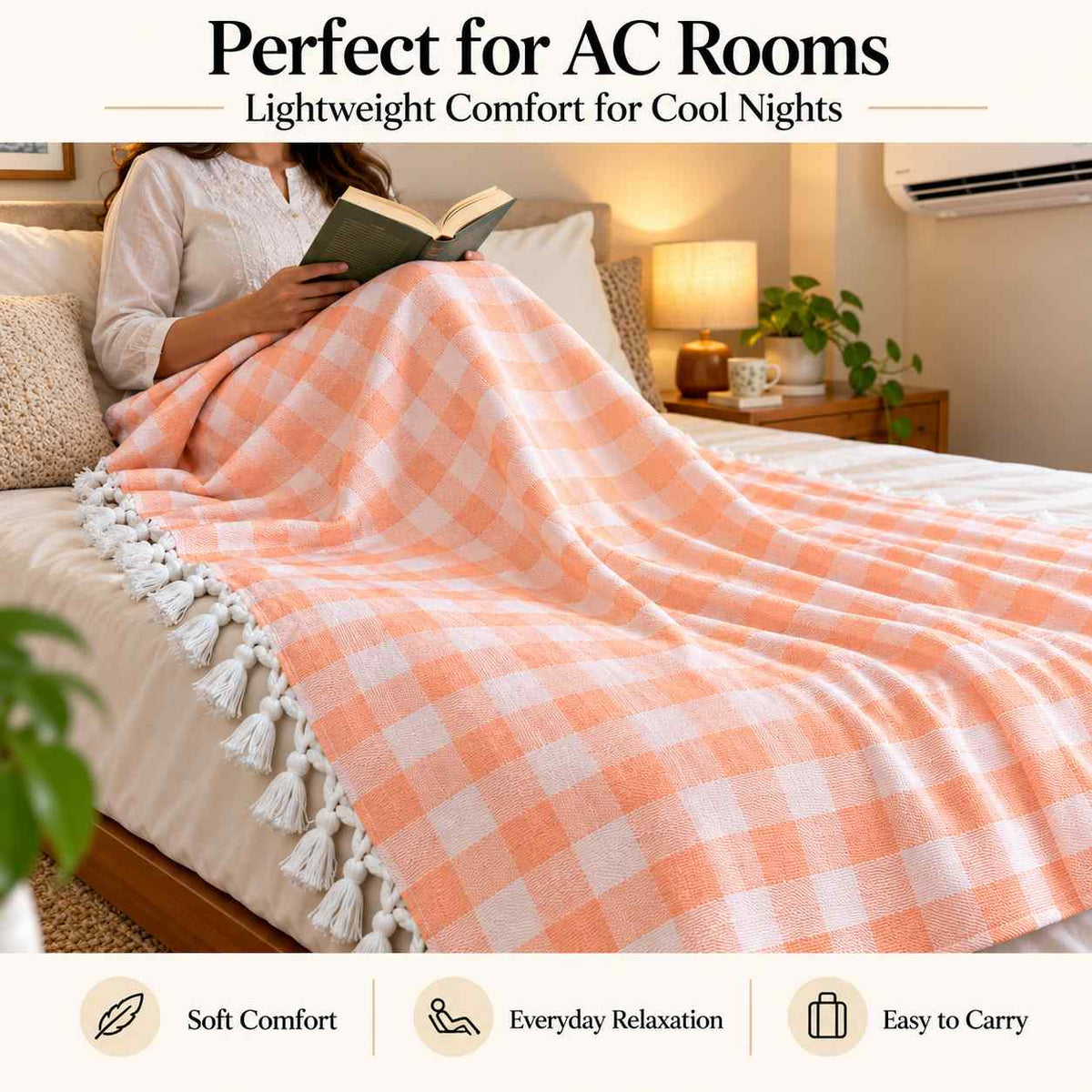 Premium 3D Bhagalpuri Dull Chadar for Single Bed | 100 X 54 Inches | Soft Cotton AC Blanket & Lightweight Summer Chadar