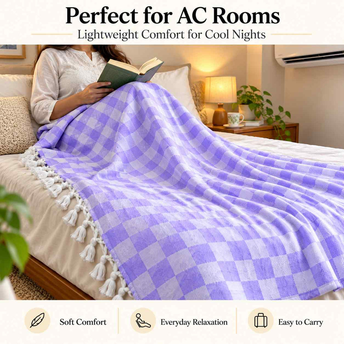 Premium 3D Bhagalpuri Dull Chadar for Single Bed | 100 X 54 Inches | Soft Cotton AC Blanket & Lightweight Summer Chadar
