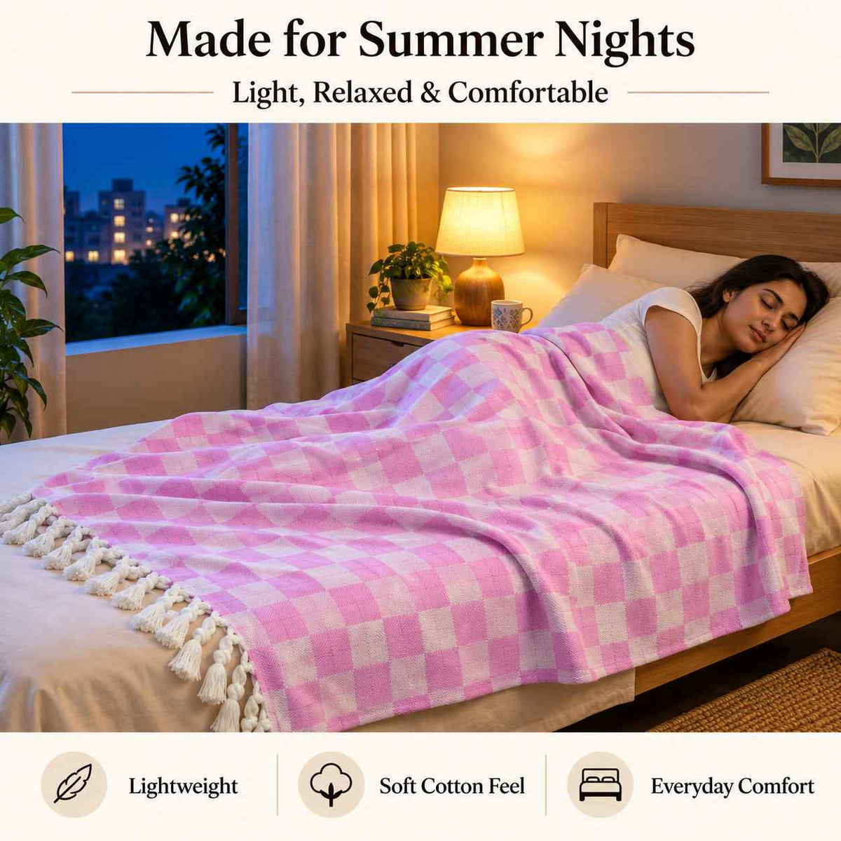 Premium 3D Bhagalpuri Dull Chadar for Single Bed | 100 X 54 Inches | Soft Cotton AC Blanket & Lightweight Summer Chadar