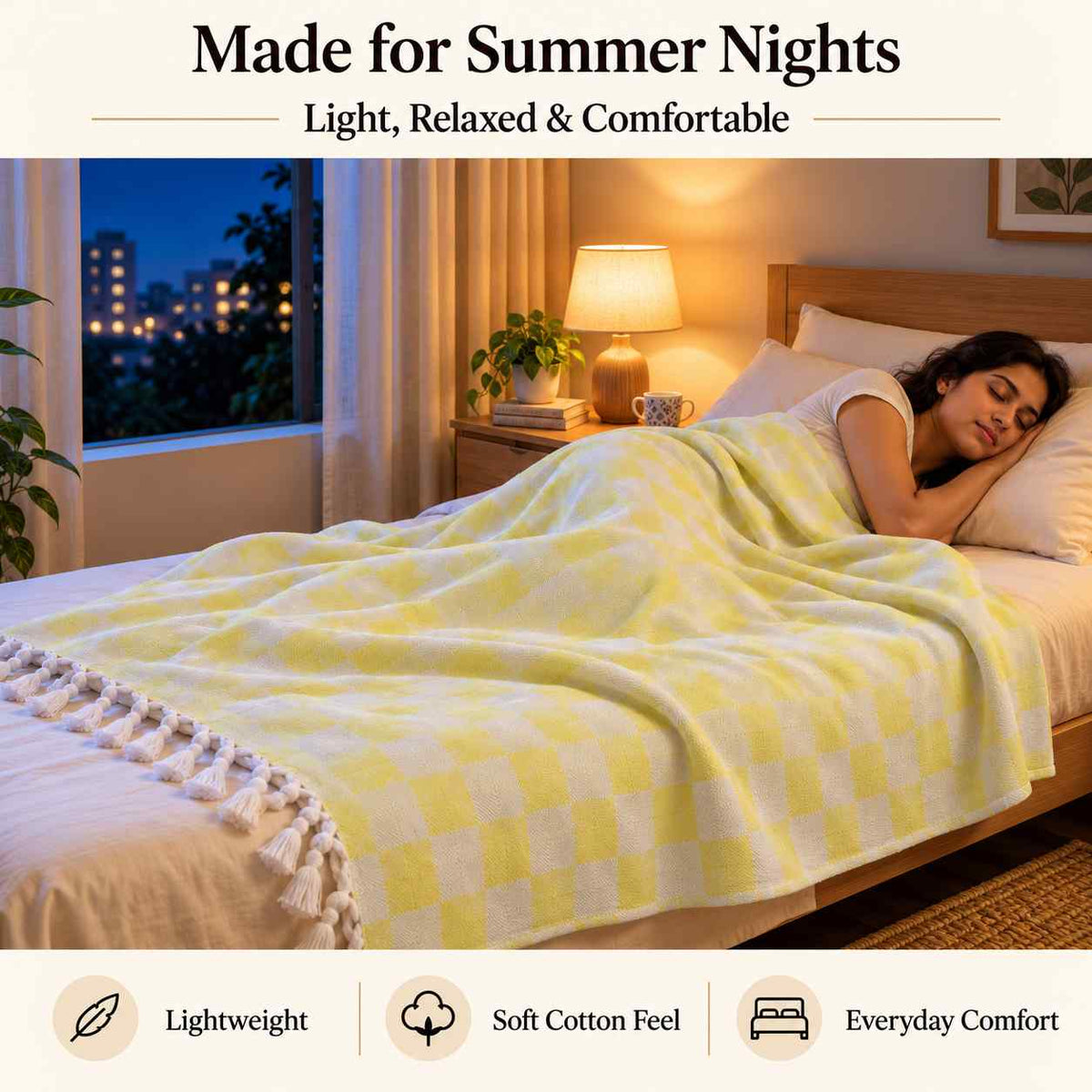 Premium 3D Bhagalpuri Dull Chadar for Single Bed | 100 X 54 Inches | Soft Cotton AC Blanket & Lightweight Summer Chadar