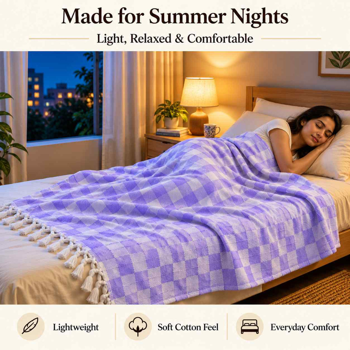 Premium 3D Bhagalpuri Dull Chadar for Single Bed | 100 X 54 Inches | Soft Cotton AC Blanket & Lightweight Summer Chadar