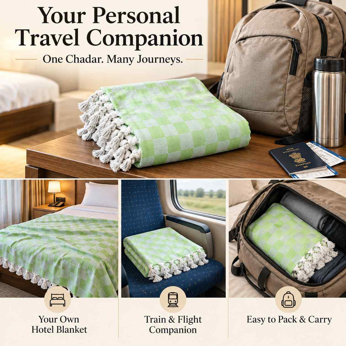Premium 3D Bhagalpuri Dull Chadar for Single Bed | 100 × 54 Inches | Soft Cotton AC Blanket & Lightweight Summer Chadar