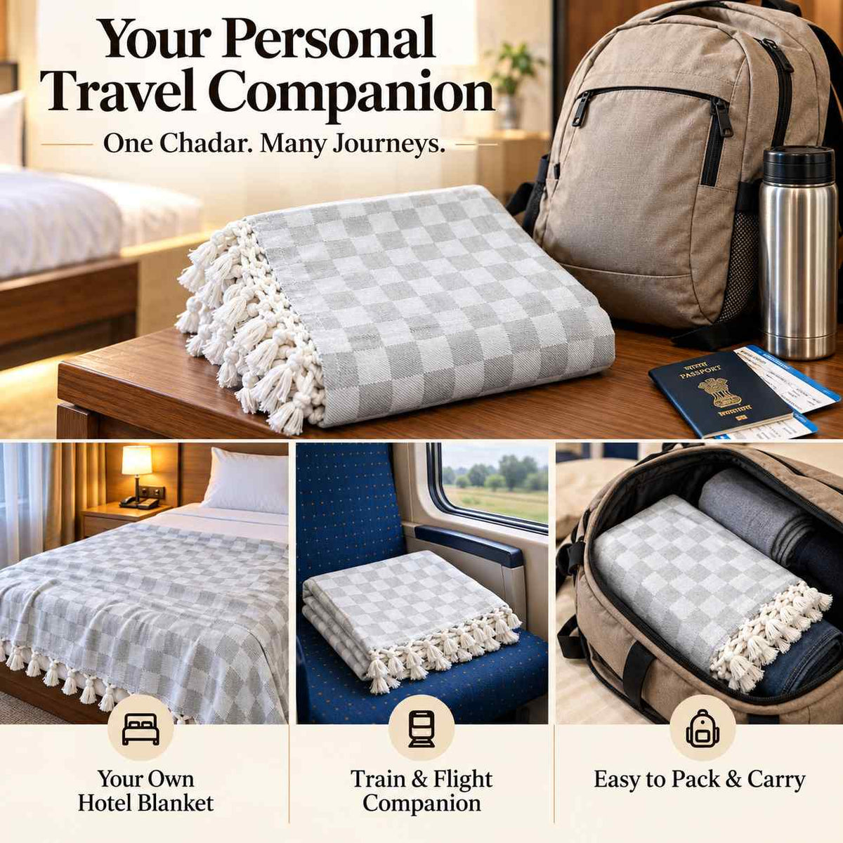 Premium 3D Bhagalpuri Dull Chadar for Single Bed | 100 X 54 Inches | Soft Cotton AC Blanket & Lightweight Summer Chadar