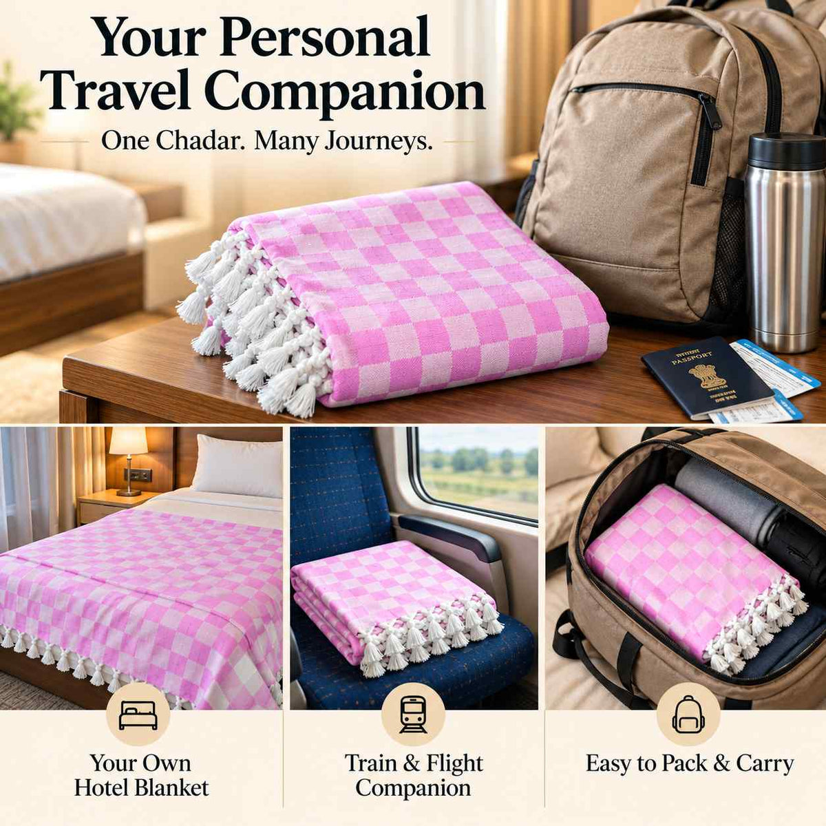 Premium 3D Bhagalpuri Dull Chadar for Single Bed | 100 X 54 Inches | Soft Cotton AC Blanket & Lightweight Summer Chadar