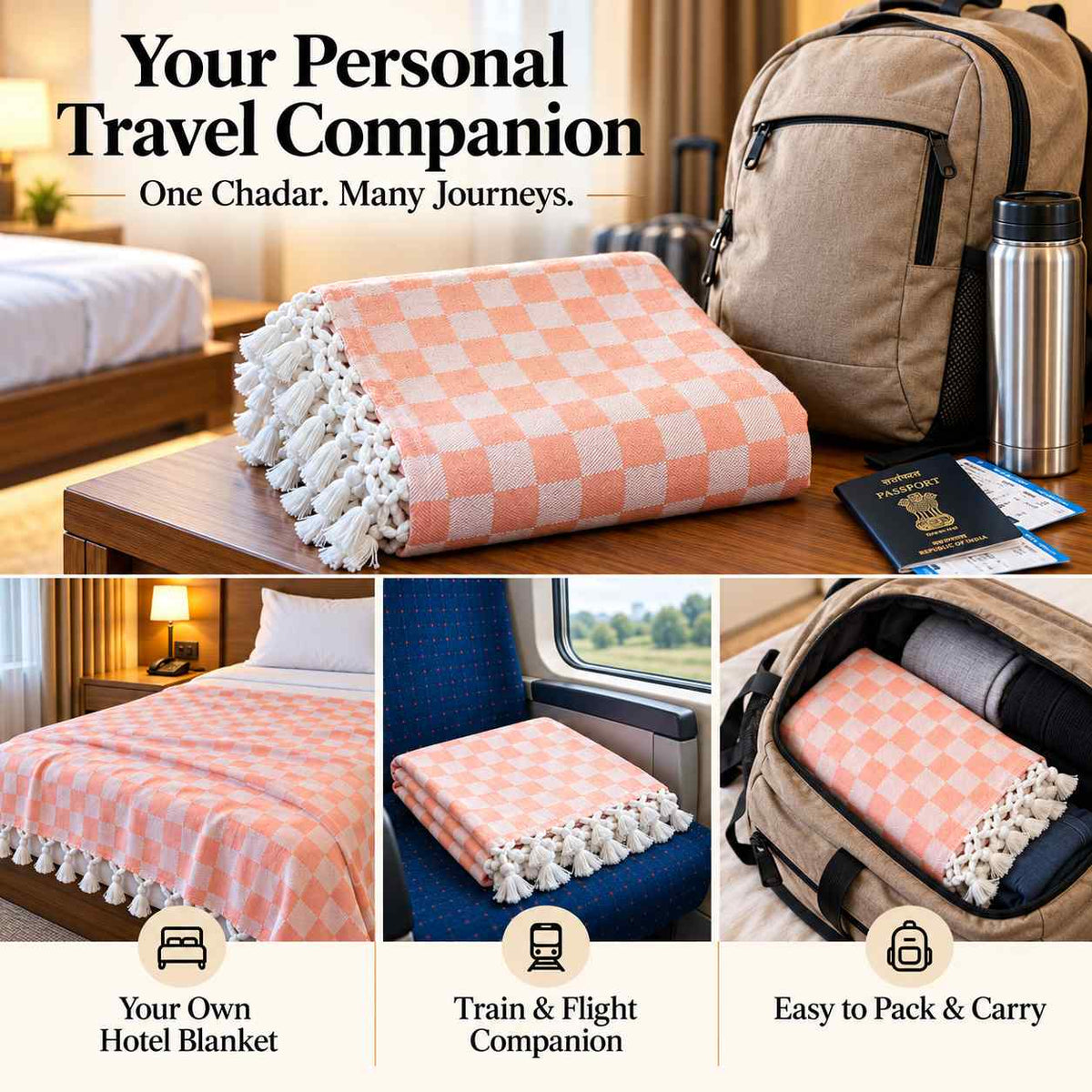 Premium 3D Bhagalpuri Dull Chadar for Single Bed | 100 X 54 Inches | Soft Cotton AC Blanket & Lightweight Summer Chadar
