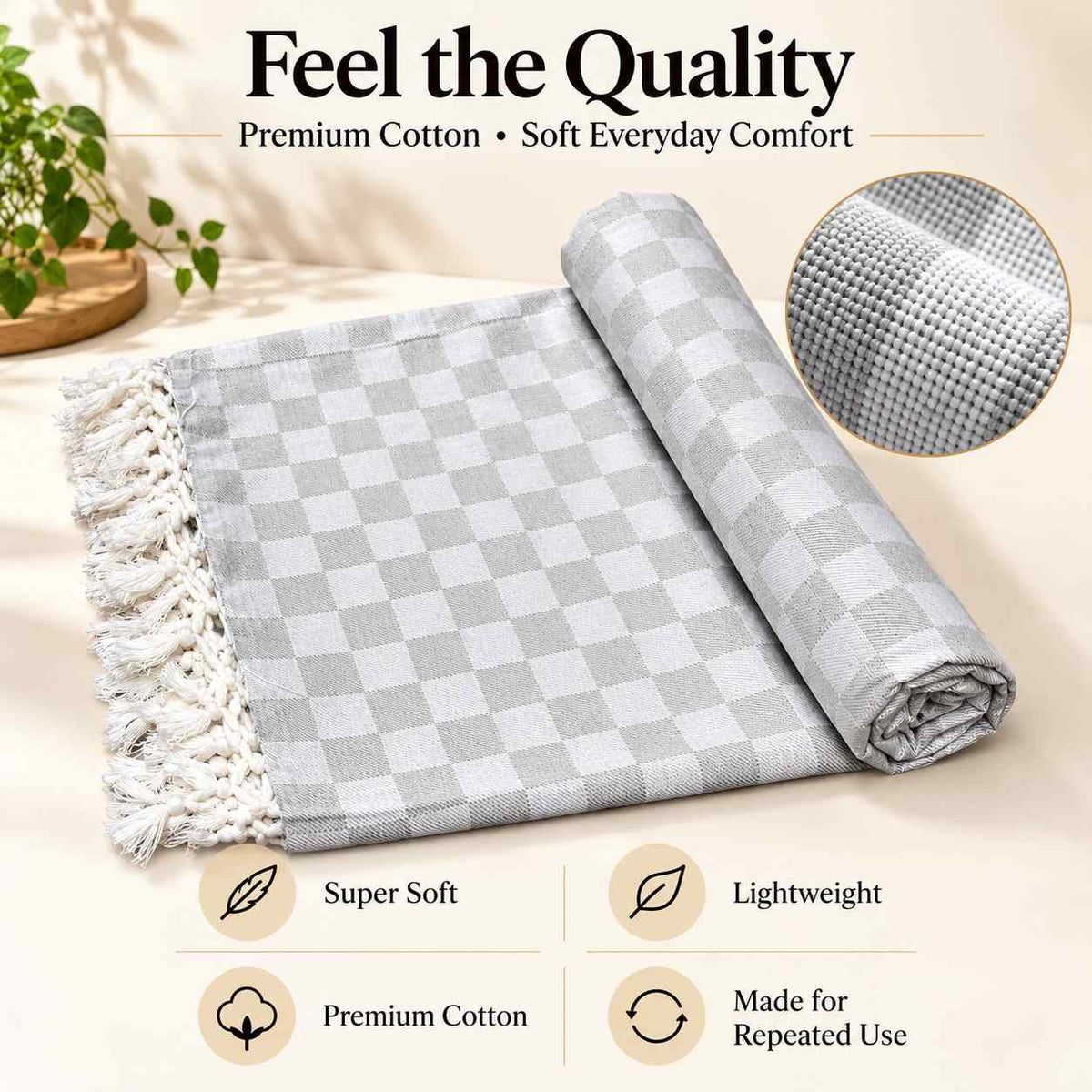 Premium 3D Bhagalpuri Dull Chadar for Single Bed | 100 X 54 Inches | Soft Cotton AC Blanket & Lightweight Summer Chadar