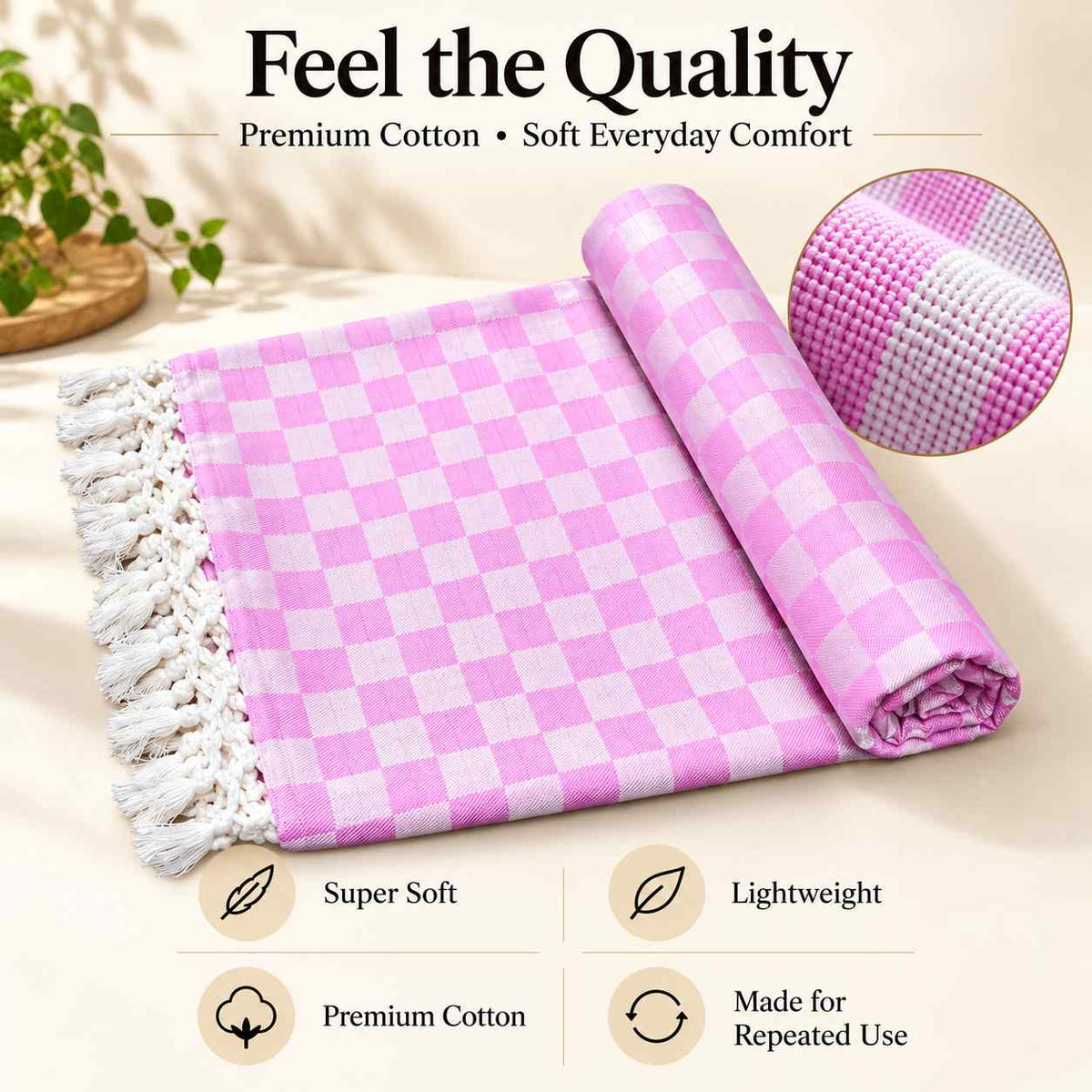 Premium 3D Bhagalpuri Dull Chadar for Single Bed | 100 X 54 Inches | Soft Cotton AC Blanket & Lightweight Summer Chadar