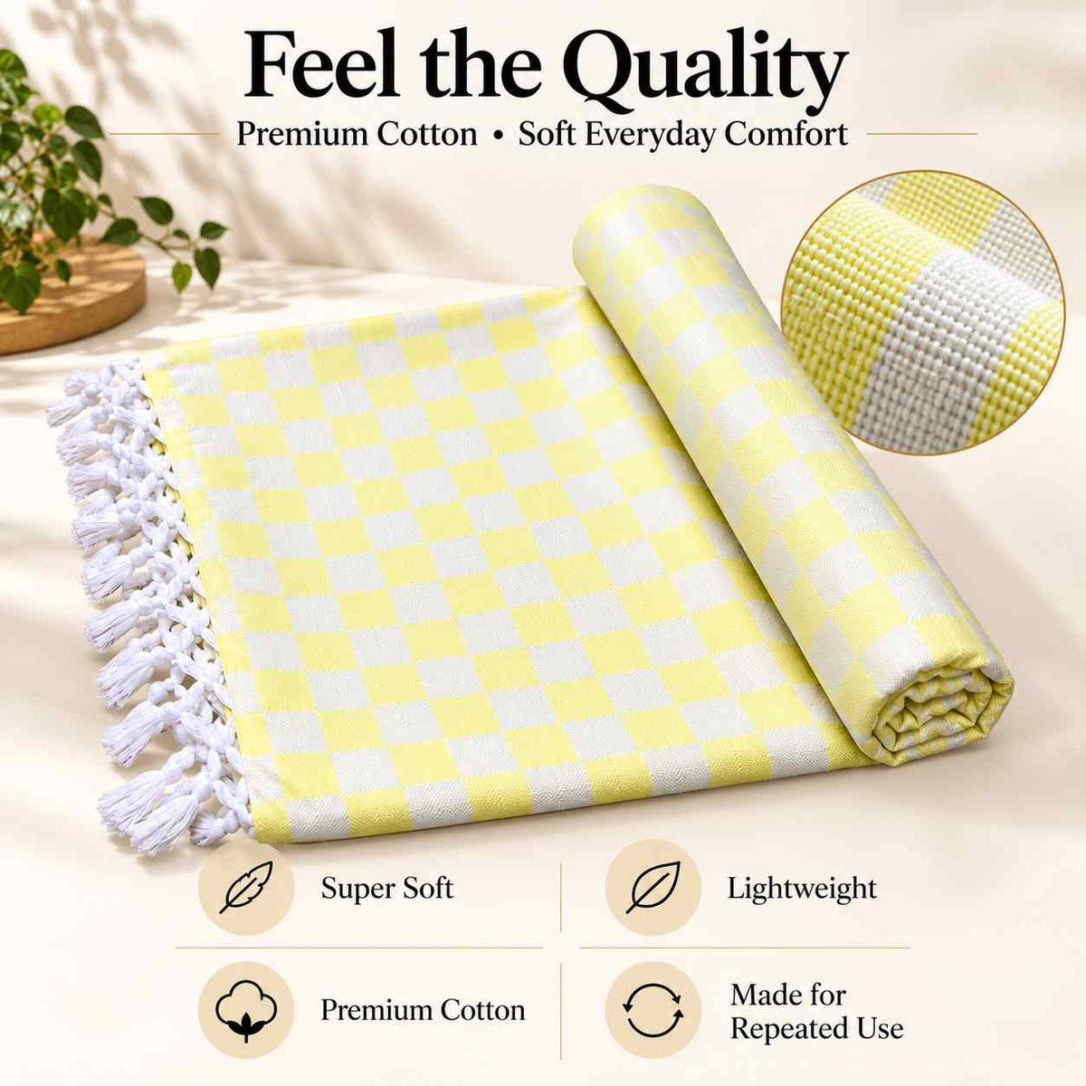Premium 3D Bhagalpuri Dull Chadar for Single Bed | 100 X 54 Inches | Soft Cotton AC Blanket & Lightweight Summer Chadar