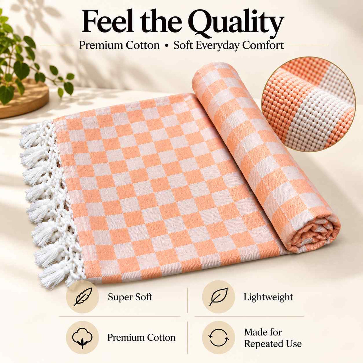 Premium 3D Bhagalpuri Dull Chadar for Single Bed | 100 X 54 Inches | Soft Cotton AC Blanket & Lightweight Summer Chadar