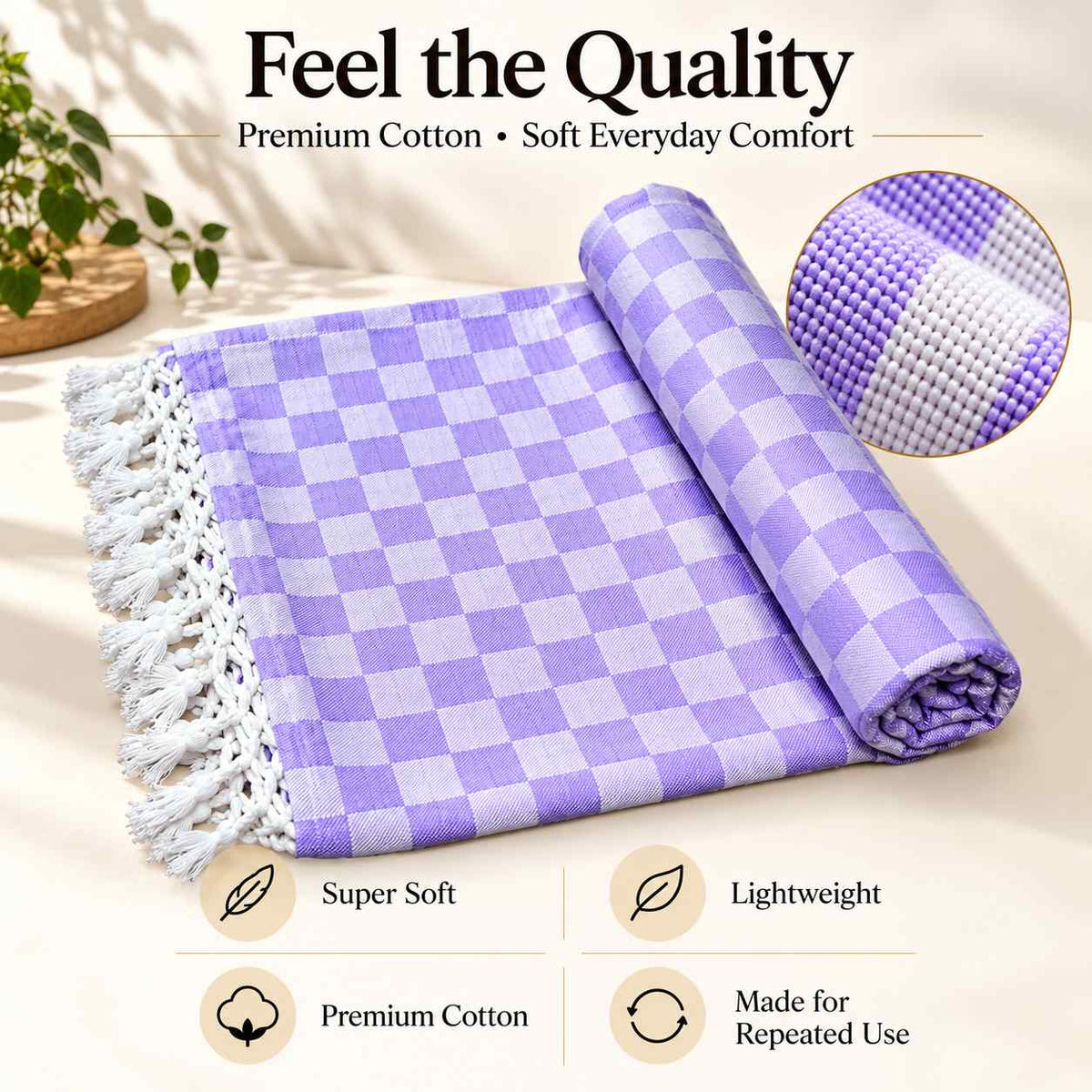 Premium 3D Bhagalpuri Dull Chadar for Single Bed | 100 X 54 Inches | Soft Cotton AC Blanket & Lightweight Summer Chadar