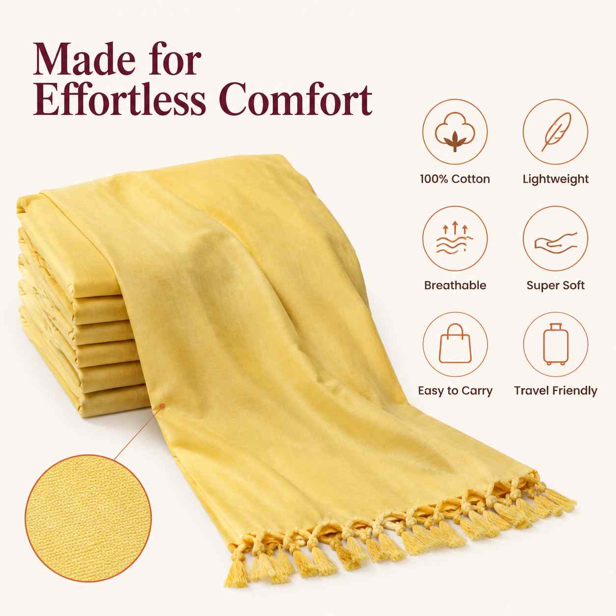 Authentic Bhagalpuri Dull Chadar – Lightweight Pure Cotton AC & Travel Blanket - Classic ( 94×50 in )
