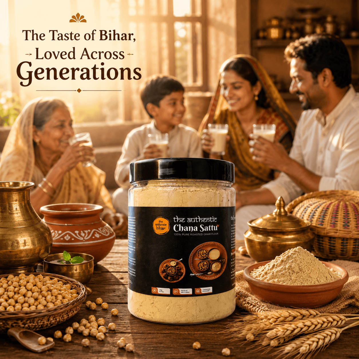 Authentic Bihar Chana Sattu | Traditional Roasted Gram Flour | High Protein Natural Superfood