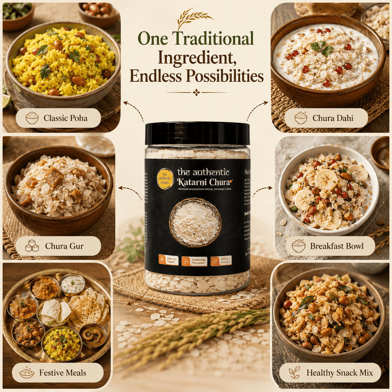 The Authentic Bhagalpuri Katarni Chura | Premium Katarni Rice Poha | Traditional Flattened Rice from Bihar