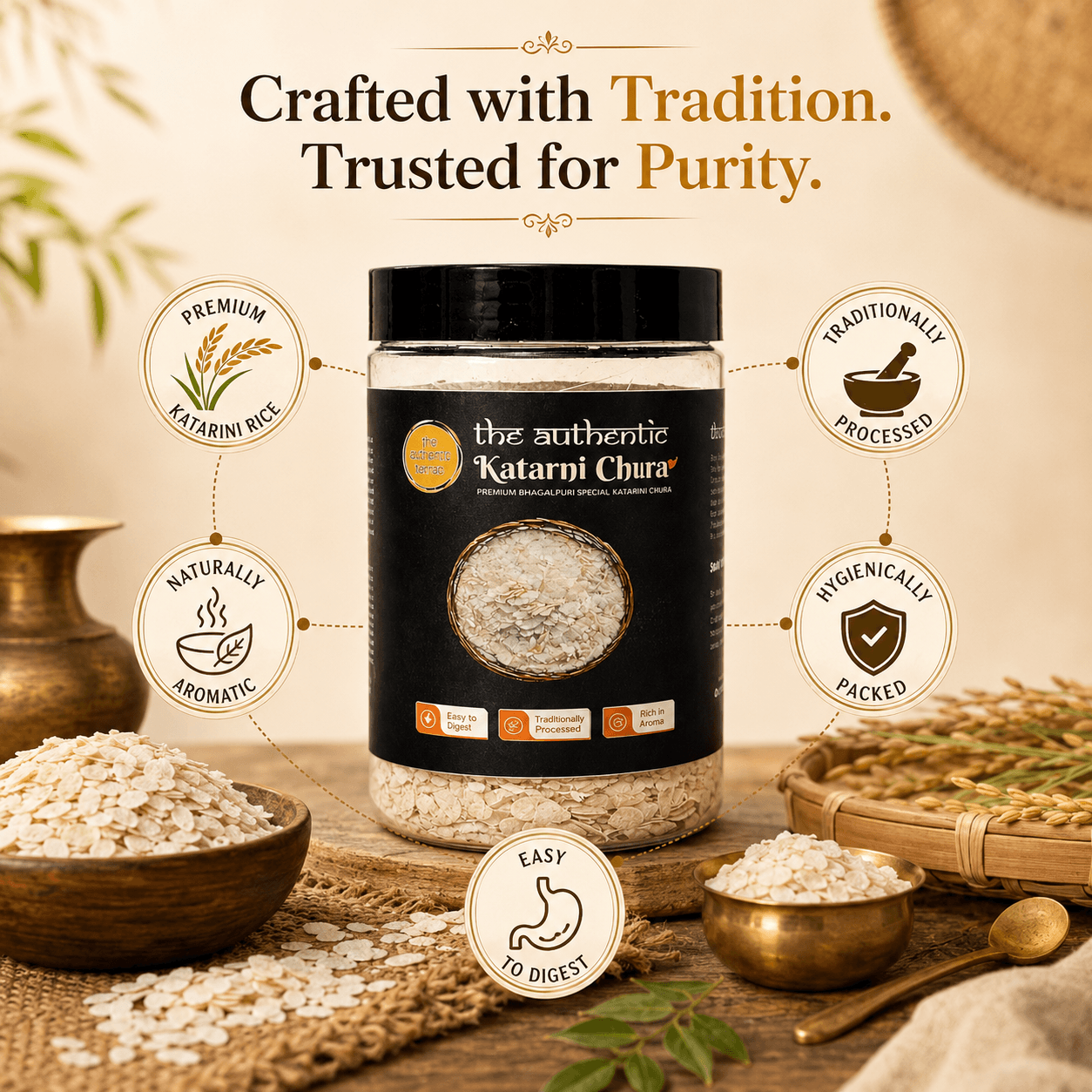 The Authentic Bhagalpuri Katarni Chura | Premium Katarni Rice Poha | Traditional Flattened Rice from Bihar