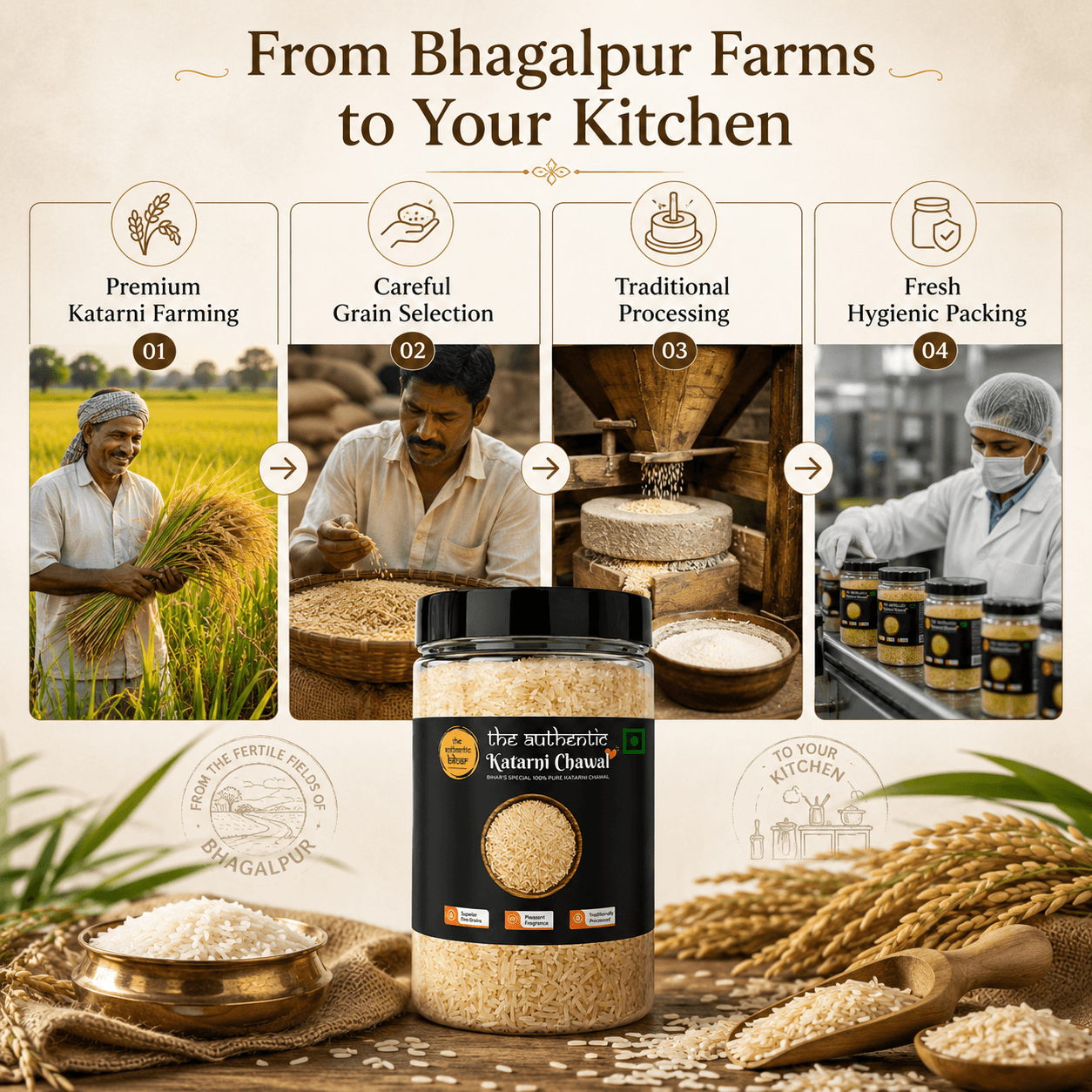 The Authentic Bihar Premium Bhagalpuri Katarni Chawal – Naturally Aromatic Fine Grain Rice