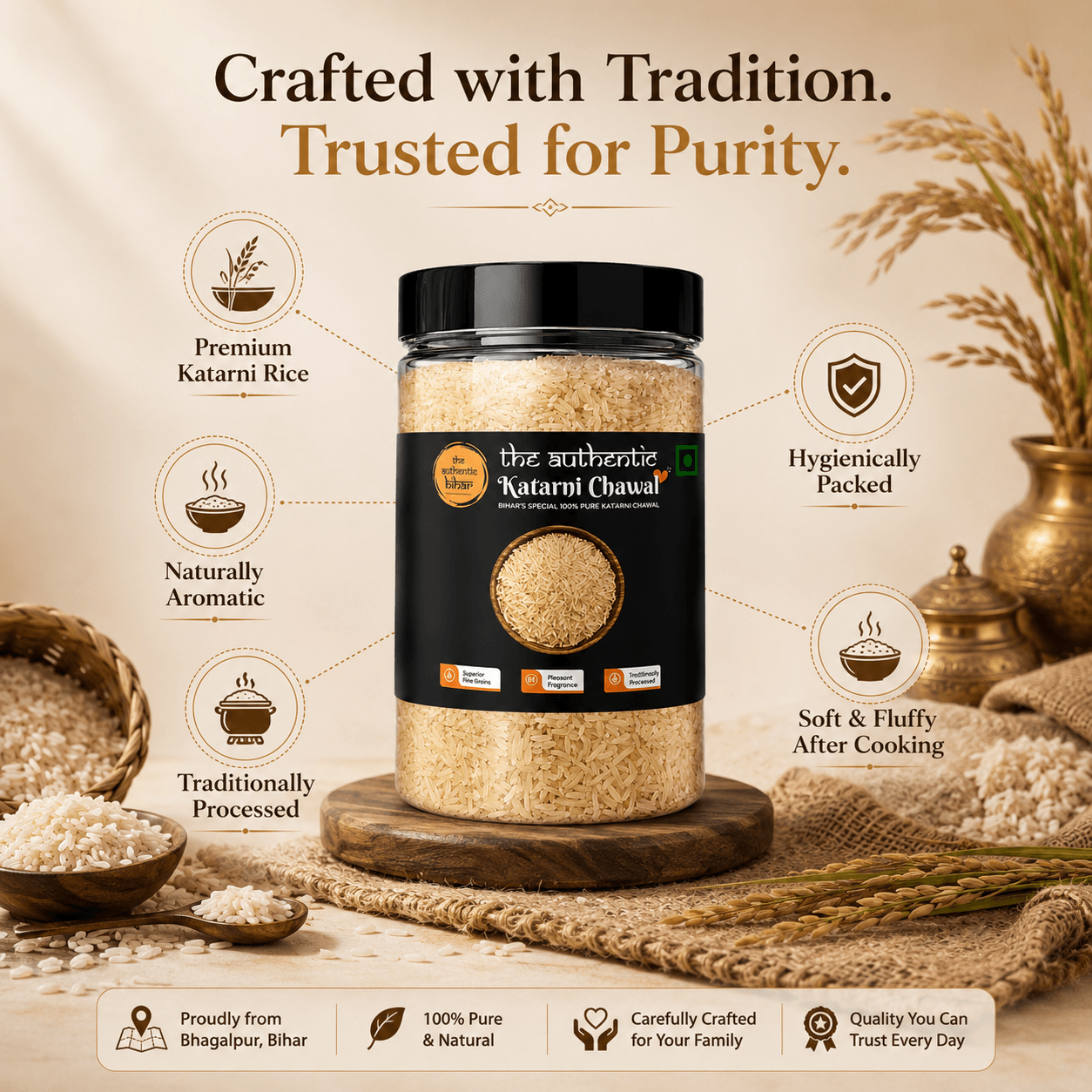 The Authentic Bihar Premium Bhagalpuri Katarni Chawal – Naturally Aromatic Fine Grain Rice