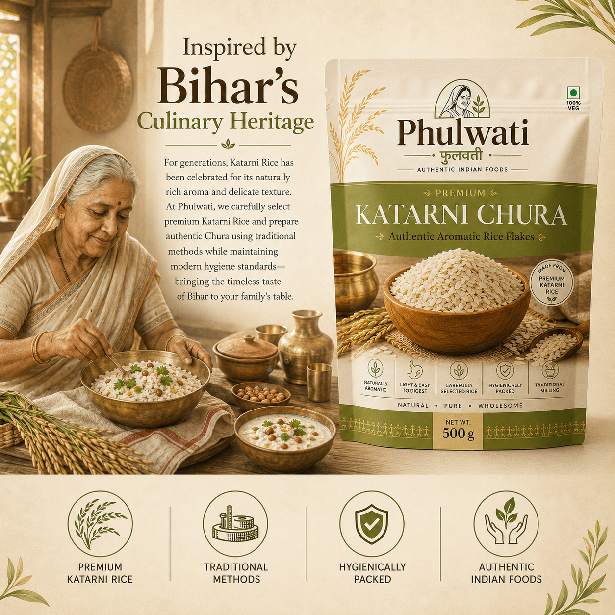 Phulwati Premium Katarni Chura – Authentic Aromatic Rice Flakes