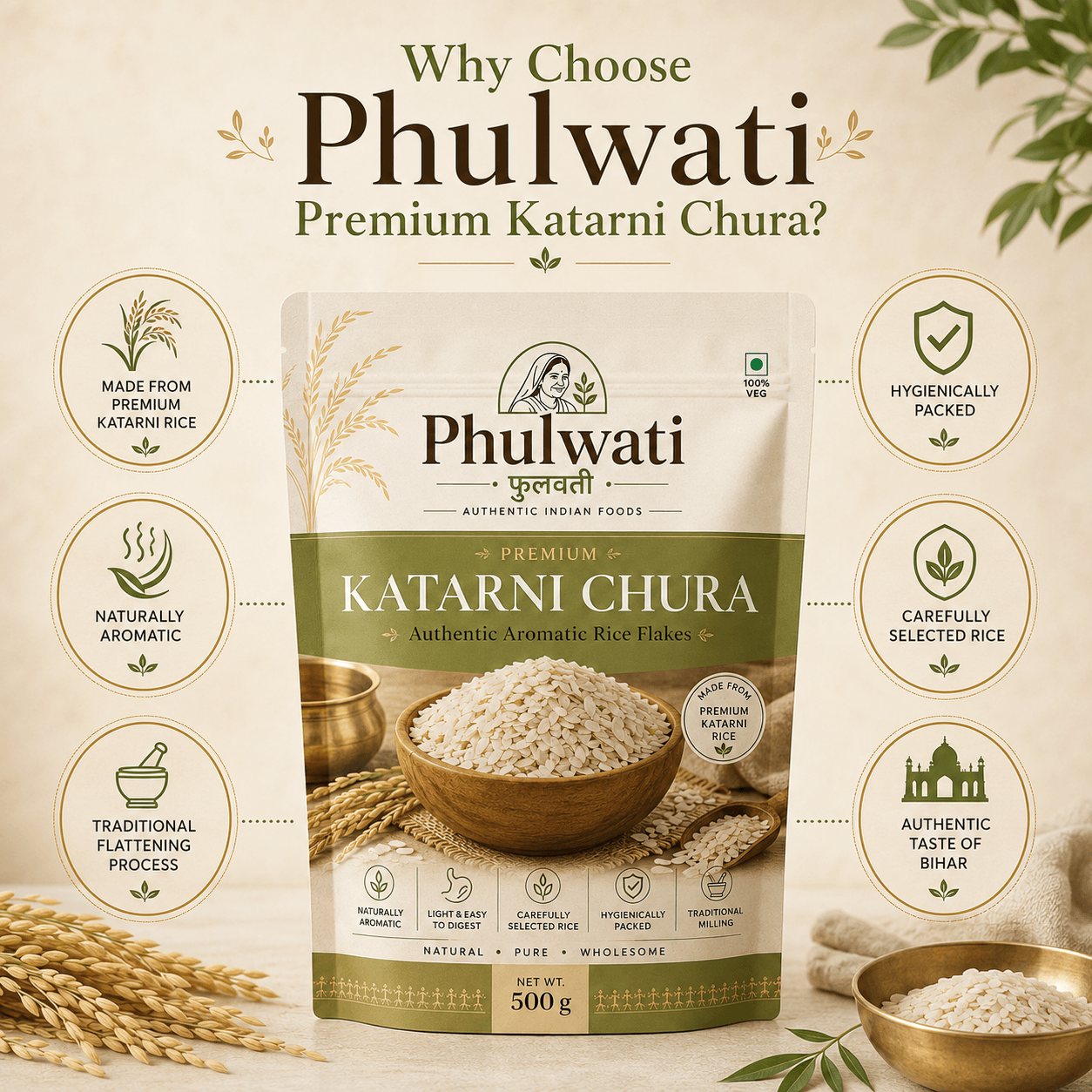 Phulwati Premium Katarni Chura – Authentic Aromatic Rice Flakes