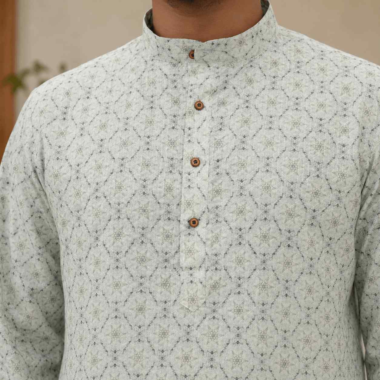 AIZA ARHAM Men’s Premium Kurta with Mandarin Collar and Full Sleeves | Festival, Casual, Occasional and Gifting