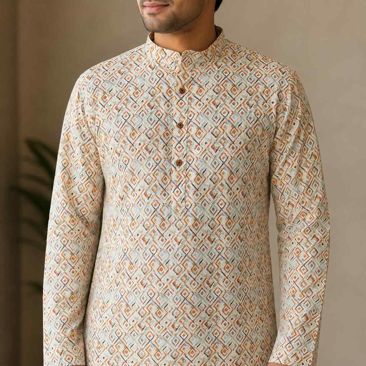 AIZA ARHAM Men’s Premium Kurta with Mandarin Collar and Full Sleeves | Festival, Casual, Occasional and Gifting