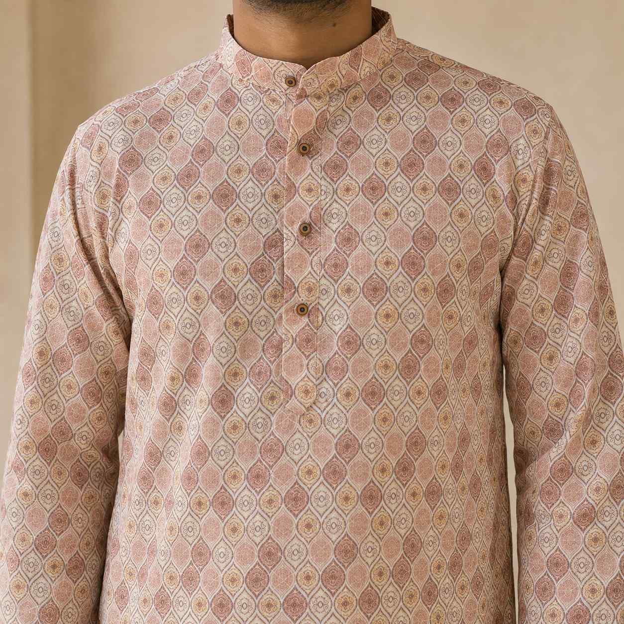 AIZA ARHAM Men’s Premium Kurta with Mandarin Collar and Full Sleeves | Festival, Casual, Occasional and Gifting