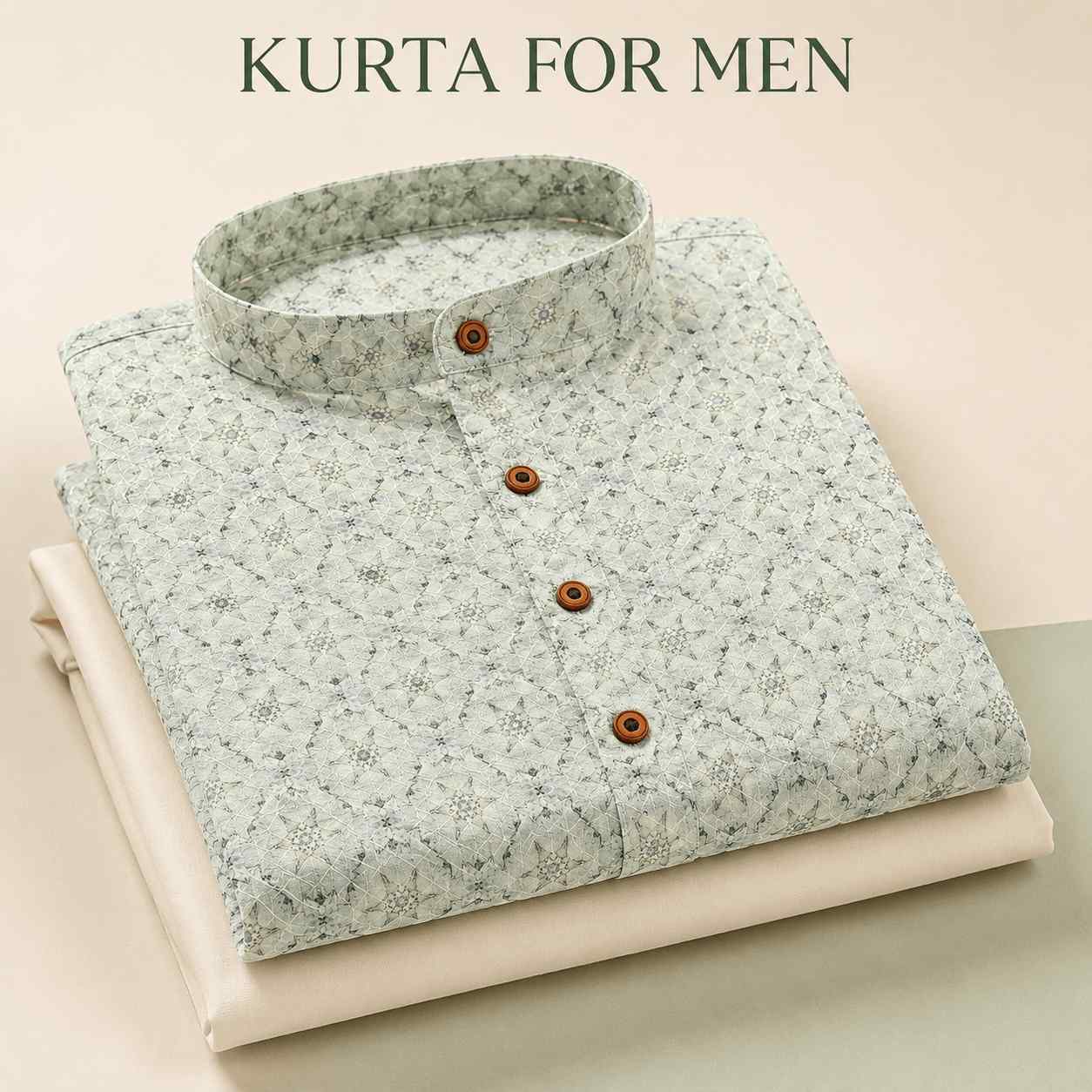 AIZA ARHAM Men’s Premium Kurta with Mandarin Collar and Full Sleeves | Festival, Casual, Occasional and Gifting