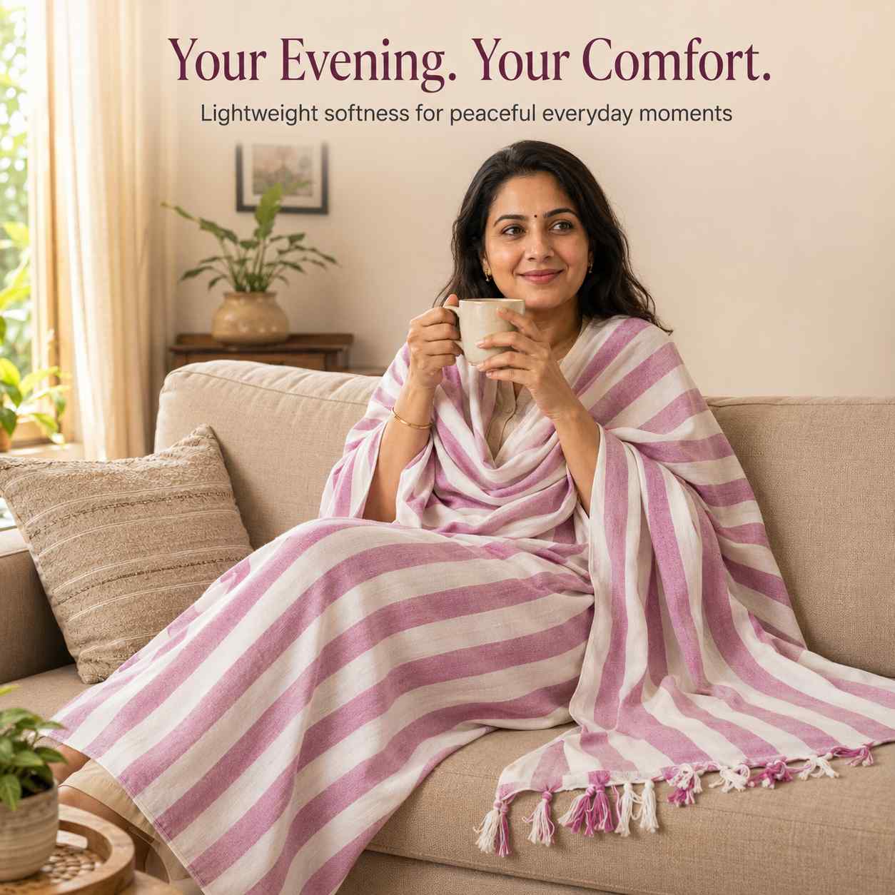 Authentic Bhagalpuri Dull Chadar – Lightweight Pure Cotton AC & Travel Blanket - Classic ( 94×50 in )