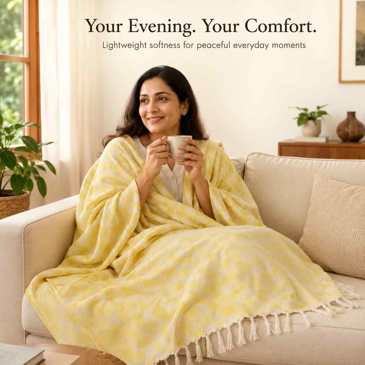 Authentic 3D Bhagalpuri Dull Chadar – Lightweight Pure Cotton AC & Travel Blanket - Classic ( 94×50 in )