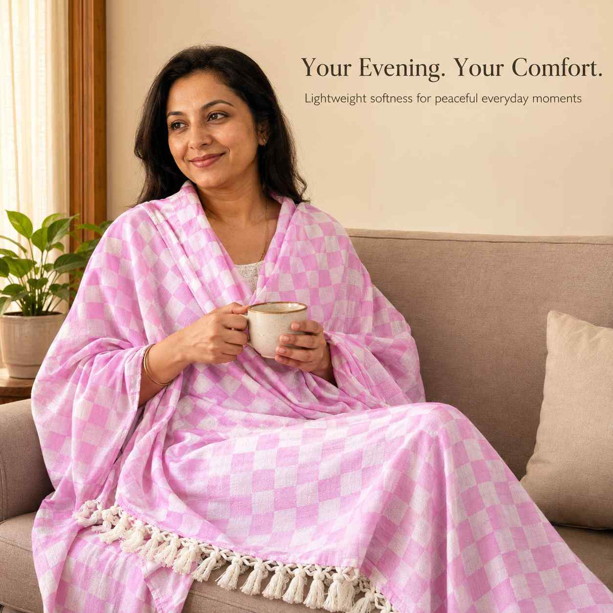 Authentic 3D Bhagalpuri Dull Chadar – Lightweight Pure Cotton AC & Travel Blanket - Premium ( 100×52 in )