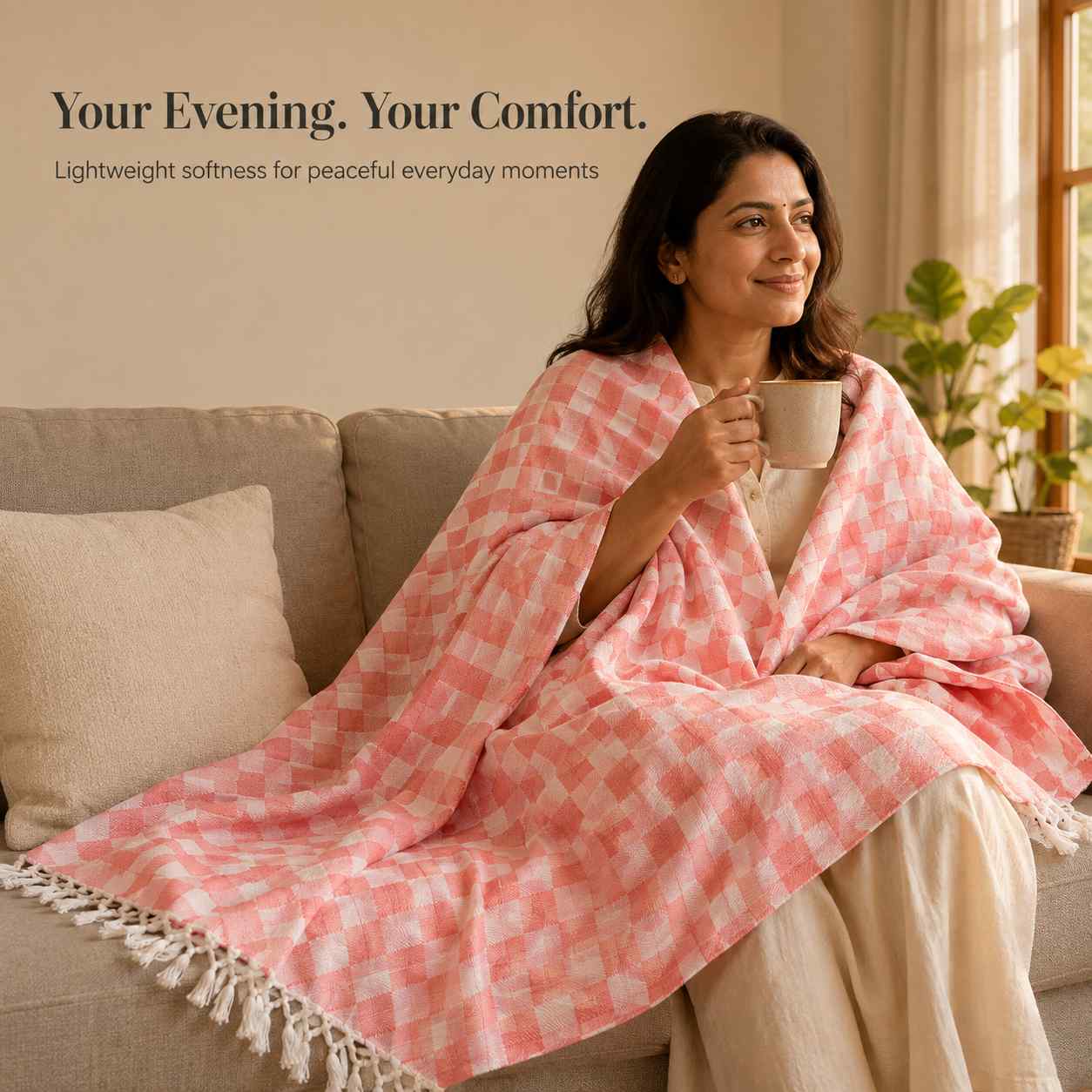 Authentic 3D Bhagalpuri Dull Chadar – Lightweight Pure Cotton AC & Travel Blanket - Premium ( 100×52 in )