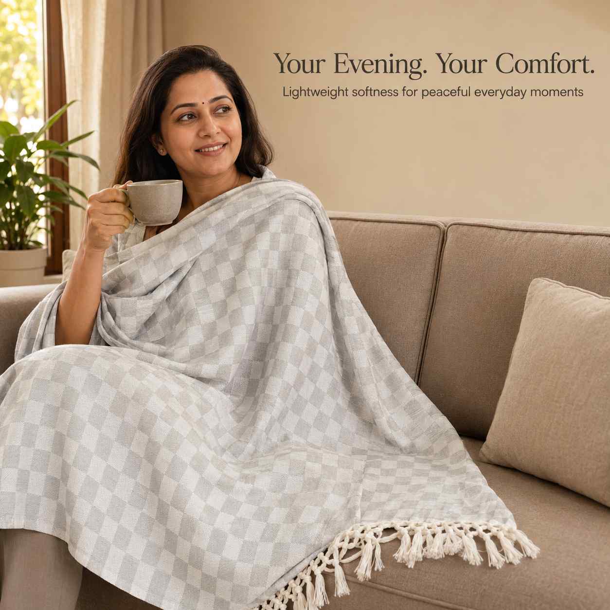 Authentic 3D Bhagalpuri Dull Chadar – Lightweight Pure Cotton AC & Travel Blanket - Premium ( 100×52 in )