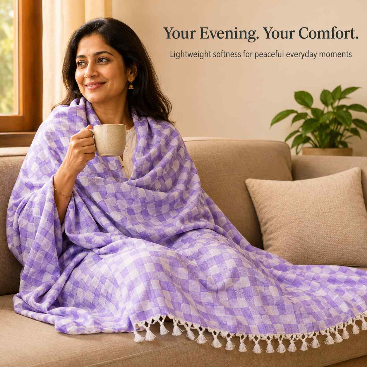 Authentic 3D Bhagalpuri Dull Chadar – Lightweight Pure Cotton AC & Travel Blanket - Premium ( 100×52 in )
