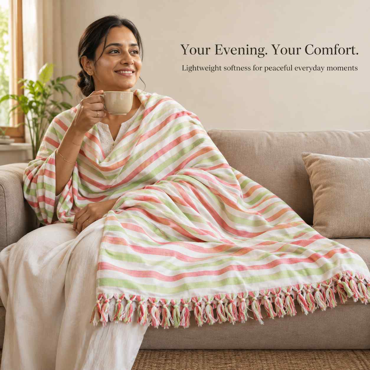 Authentic 3D Bhagalpuri Dull Chadar – Lightweight Pure Cotton AC & Travel Blanket - Premium ( 100×52 in )
