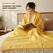Lightweight | Authentic Bhagalpuri Dull Chadar – Lightweight Pure Cotton AC & Travel Blanket - Classic ( 94×50 in )