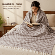 Lightweight Blanket | Authentic 3D Bhagalpuri Dull Chadar – Lightweight Pure Cotton AC & Travel Blanket - Classic ( 94×50 in )