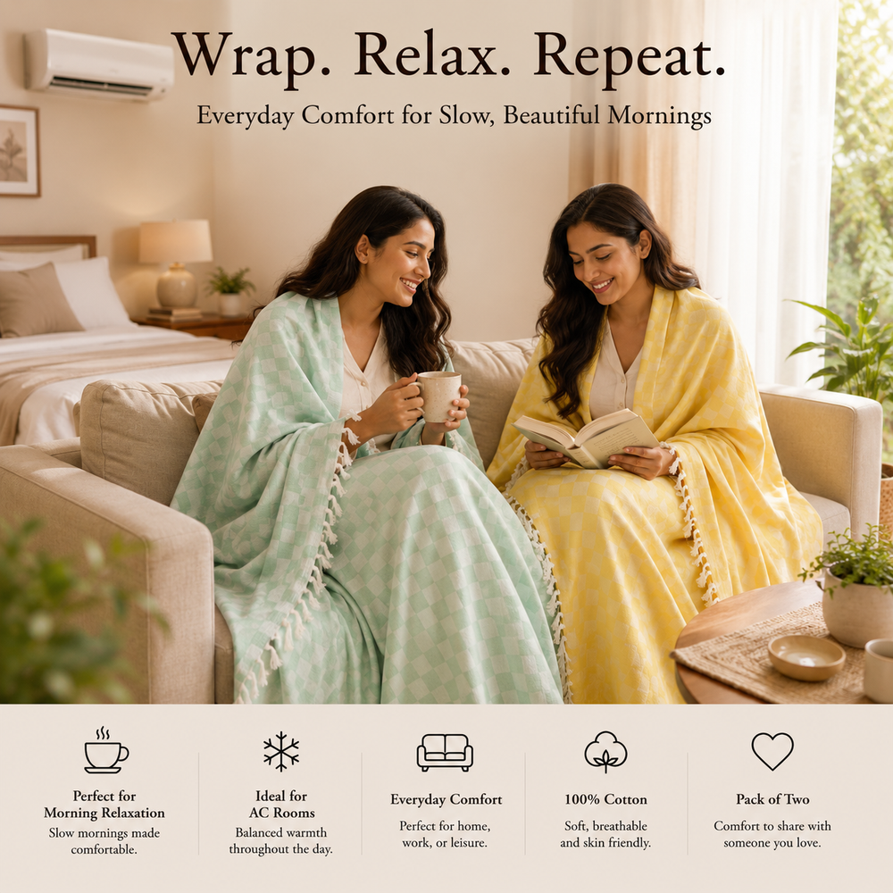 3D Bhagalpuri Dull Chadar – Classic Pack of 2 (94×50 in)