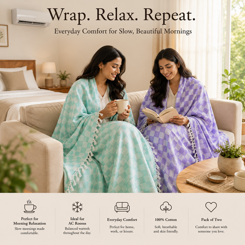 3D Bhagalpuri Dull Chadar – Premium Pack of 2 (100×52 in)