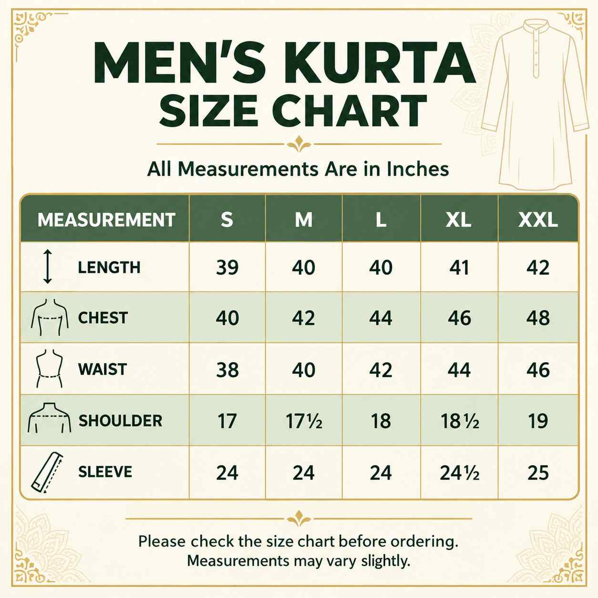 AIZA ARHAM Men’s Premium Kurta with Mandarin Collar and Full Sleeves | Festival, Casual, Occasional and Gifting