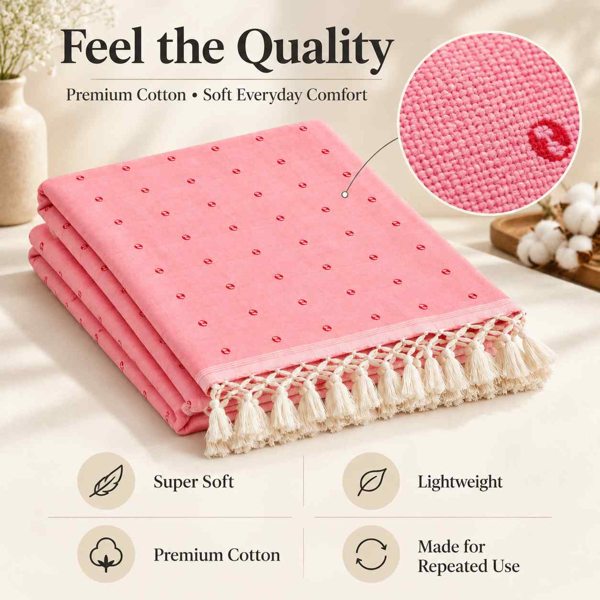 Bhagalpuri Dull Chadar Printed Cotton AC Blanket for Single Bed | 52 × 100 Inches